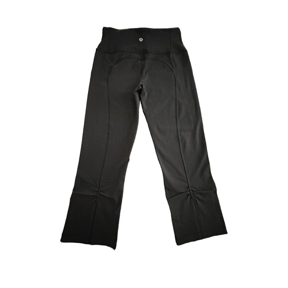 Lululemon Athletica Size 2 Capri Cropped Leggings Black Women's Split Hem #J13-3 - Picture 1 of 6